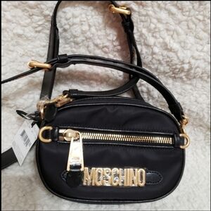 Moschino Nylon-Blend Logo Shoulder Bag
